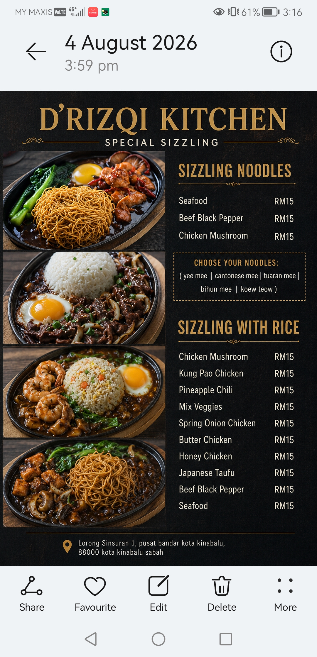 Sizzling noodles